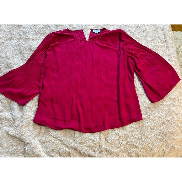CeCe Tops - Women's CeCe 3/4 Sleeve Maroon Dress Shirt Size XL